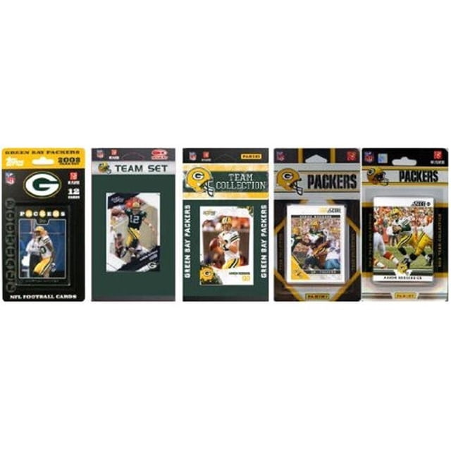 C & I Collectables NFL Green Bay Packers 5 Ensembles de Cartes à Collectionner sous Licence