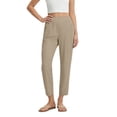 thumbnail image 6 of ClodeEU Women's Stretch 7/8 Yoga Pants,Comfortable Athletic Ankle Length Pants for Work Khaki,Womens Plus L, 6 of 6