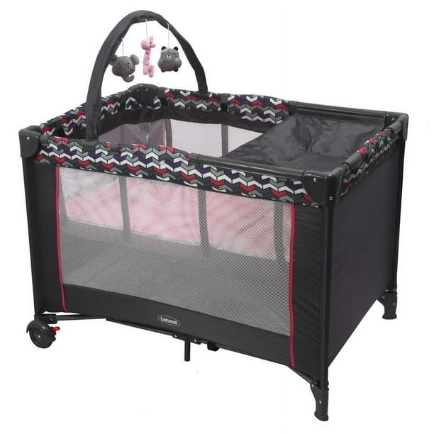 Bebesit Cuna Pack & Play 2 en 1 con Mudador y Móvil Acolchado
