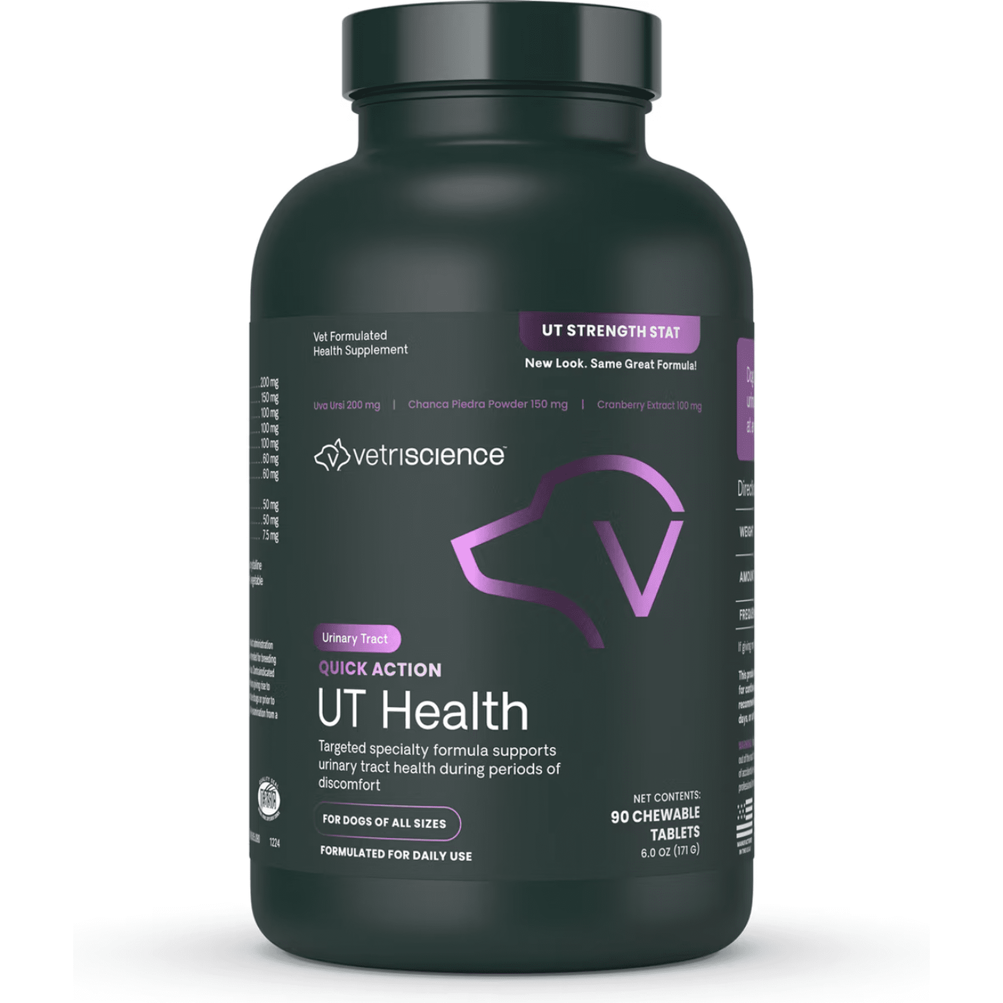 VetriScience UT Strength Stat Smoke Flavored Chewable Tablet Urinary Supplement for Dogs 90 count