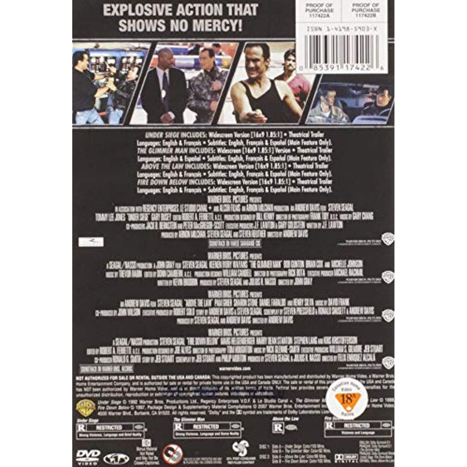 4 Film Favorites: Steven Seagal: Under Siege / Glimmer Man / Above The Law / Fire Down Below