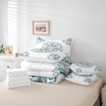 thumbnail image 6 of jejeloiu Hippie Medallion Floral 7pcs Bedding Comforter Set,Teal Bohemian Flower Queen Bedding Sets,Boho Exotic Style Queen Sheet Sets For Teens,Ultra Soft Home Decor Reversible, 6 of 8