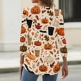 thumbnail image 6 of Trgacdwlo Halloween Shirts for Women 2026 Retro Ghost Halloween Pumpkin Henley Womens 3/4 Sleeve Tops and Blouses Novelty Funny Ghost Print Fall Tunic Shirts for Women, 6 of 6