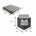 thumbnail image 3 of Evideco French Home Goods Folding Storage Ottoman, Faux Leather, Cube, Gray, 14 Inch, 3 of 7