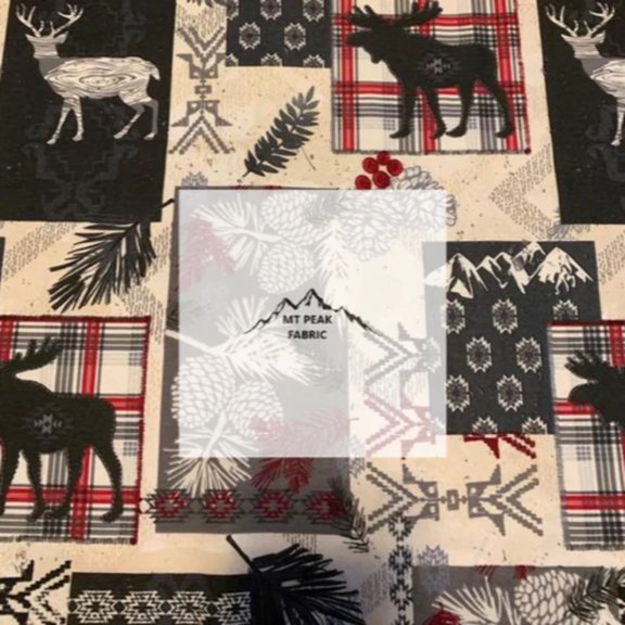 Handmade Sheets or Pillow Cover Wildlife Pine Cone Patch Flannel