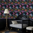 thumbnail image 4 of Boho Peel and Stick Wallpaper Forest Night Golden Lines Stained Glass Butterflies Wall Mural 23.6in x 9.8ft Self Adhesive Removable Wall Paper Renter Friendly Wallpaper for Nursery Bedroom Cabinets, 4 of 8