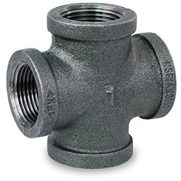 Supply Giant BMCR0038 Black Malleable Cross Fitting, 3/8"