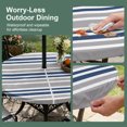 thumbnail image 5 of Round Outdoor Tablecloth with Umbrella Hole and Zipper, Navy Blue Grey Striped Tablecloth with Elastic Waterproof, Horizontal Lines Simple Minimalist Patio Table Covers for 45" - 54" Pool Tables, 5 of 9