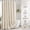 Birch, variant on Beige Scalloped Linen Shower Curtain 72x72 Inches | Waterproof, Washable, Linen Texture, 12 Metal Hooks, Heavy Duty with Black Border