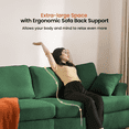 thumbnail image 4 of 87" Sofa, Comfy Cloud Couch, Upholstered Couch for Living Room, Green, 4 of 10