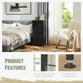 thumbnail image 3 of CONCETTA 4 Fabric Drawers Nightstand, Bed Side Furniture End Table for Closet, Entryway, Dorm, Black, 3 of 8