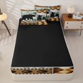 thumbnail image 4 of Castle Fairy Rustic Jungle Deer Zipper Twin Comforter Sets with Fitted Sheet and 2 Pillowcases,Woodland Animal Maple Leaves Zipper Bedding Set,Brown Orange Cream,Black Reversible,4-Piece, 4 of 6