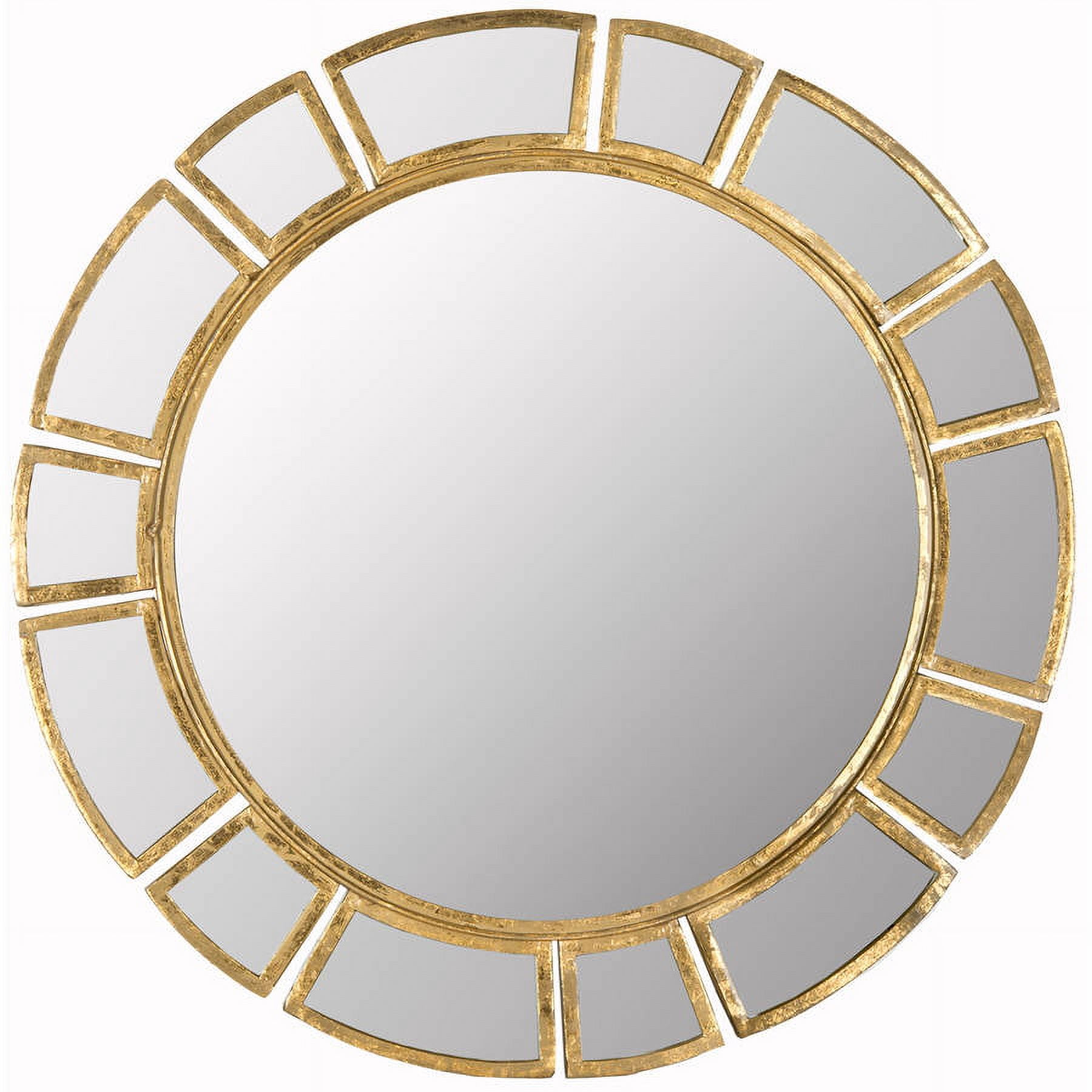 SAFAVIEH 24" Round Deco Sunburst Mirror, Antique Gold