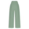 thumbnail image 6 of Hvyesh Cotton Linen Pants for Women Wide Leg High Waist Palazzo Pant Stretch Casual Work Pants Summer Lounge Pants with Pockets, 6 of 7