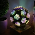thumbnail image 3 of 3D Starburst Night Light Glass LED Table Lamp Color Changing Decorative USB Charging(rose), 3 of 8