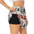 thumbnail image 3 of Lsque Christmas Houses Printed Women's Running Shorts with Liner Pockets,Elastic Quick Dry Workout Athletic Gym Yoga Shorts,Womens High Waist Shorts-XX-Large, 3 of 9