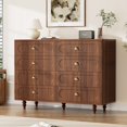 thumbnail image 2 of Mid-Century 8 Drawer Dresser for Bedroom, Wooden Chest of 8 Drawers 47" Storage Cabinet Dresser for Entryway Hallway Nursery, Walnut, 2 of 10
