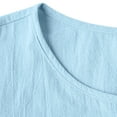 thumbnail image 6 of Women Work Out Tops Sawvnm Women's Fashionable Casual Vacation Everyday Solid Color Button-down Crew Neck Short Sleeves Top Tank Tops for Women Light Blue XL, 6 of 9