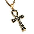 thumbnail image 5 of HZMAN Stainless Steel Large Ankh Cross Pendant Ancient Egyptian Hieroglyphic Symbol 22+2 Inch Chain (Gold-Small), 5 of 7