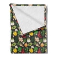 thumbnail image 2 of Vegetable Soft Flannel Fleece Throw Blanket, Vegan Diet Cuisine Herbs and Spices Chili Pepper Diet Healthy Eco Menu Print, Cozy Plush for Indoor and Outdoor Use, 50" x 70", Multicolor, by Ambesonne, 2 of 5