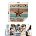 thumbnail image 4 of Western Texas Star Vintage Cloth Napkins Set of 6 Reusable Dinner Napkins, Retro Farmhouse Turquoise Brown Wood Cocktail Napkin Washable Table Napkins for Wedding/Holiday Party/Baby Shower 20"x20", 4 of 7