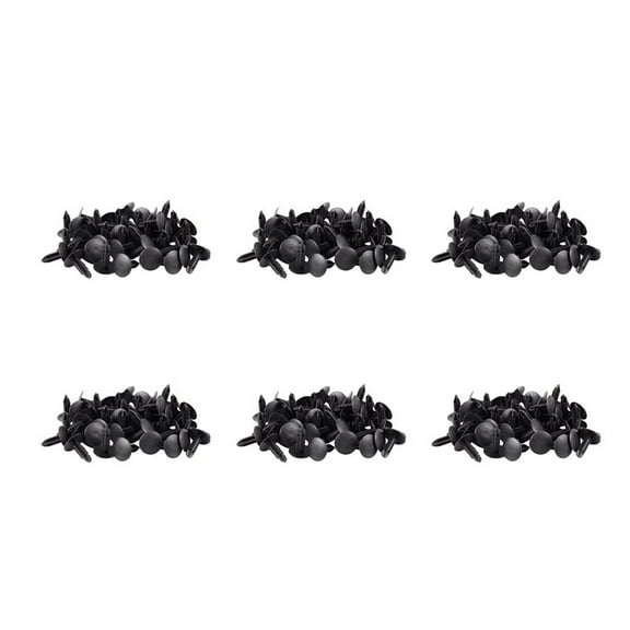 5mm x 5mm Hole Dia Black Plastic Rivets Fastener Push Clips 288 Pcs