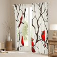 thumbnail image 3 of Feelyou Kawaii Winter Bird Blackout Curtains Set of 2 (52x84 Each), Jungle Branches Plant Window Curtains, Christmas Robin Curtains and Drapes, Curtains and Drapes Decor, 3 of 6
