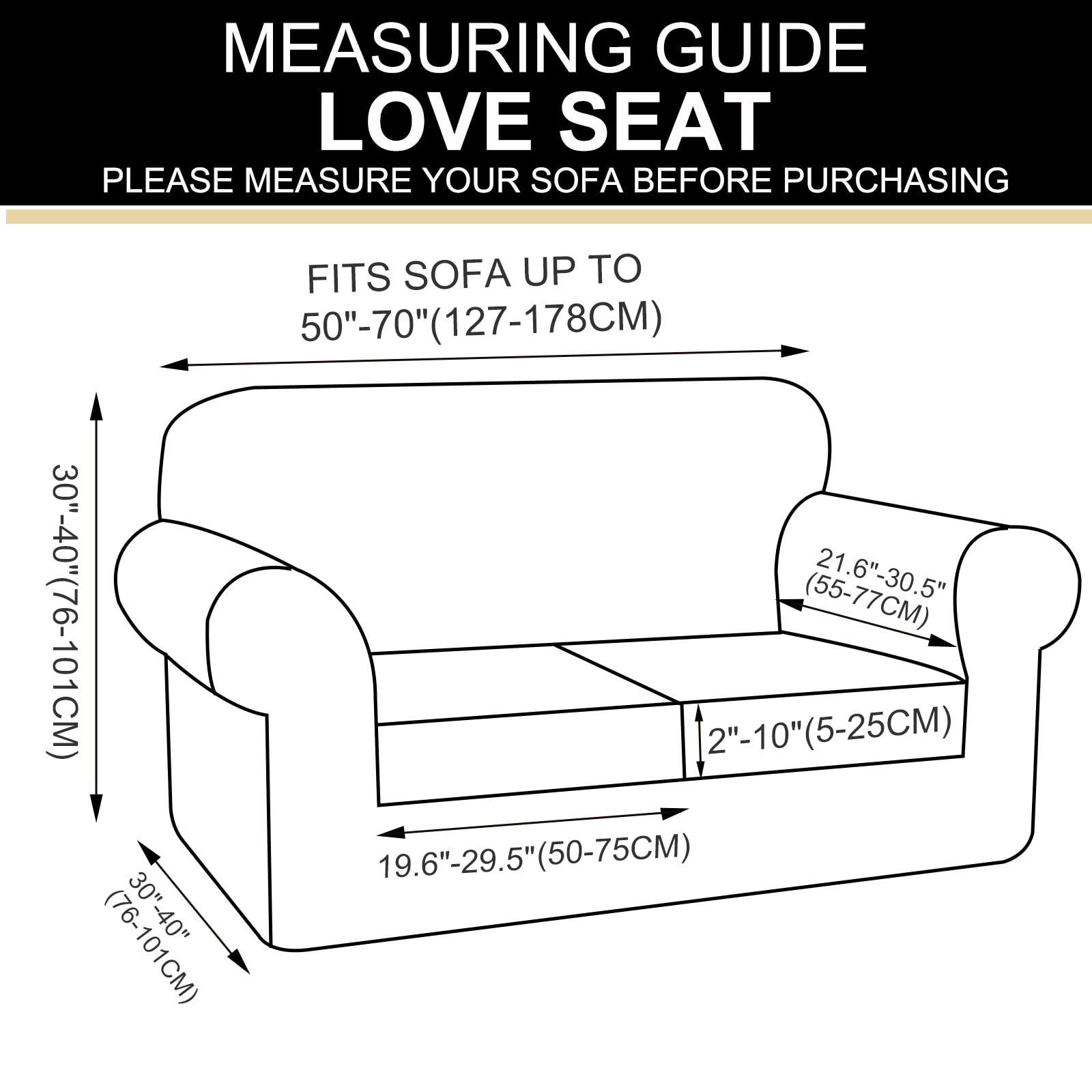 U-NICE HOME 3 Pieces Stretch Loveseat Cover Couch Cover Sofa Cover Washable Sofa Slipcover With Individual Seat Cushion for 2 Cushion Couch Sofa Pet Friendly, Chocolate