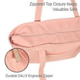thumbnail image 3 of DALIX by DALIX 24 oz Cotton Canvas Zippered Tote Bag, Light Pink, 3 of 5