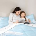 thumbnail image 5 of jejeloiu Coastal Starfish Print 7 Pieces Full Size Bedding Sets For Girls,Light Blue Wood Pattern Full Size Bed in a Bag,Light Blue White,Reversible, 5 of 7