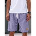 thumbnail image 6 of Men's Elastic Waist Cotton Drawstring Loose Fit Shorts for Summer Casual Beach Purple S, 6 of 7