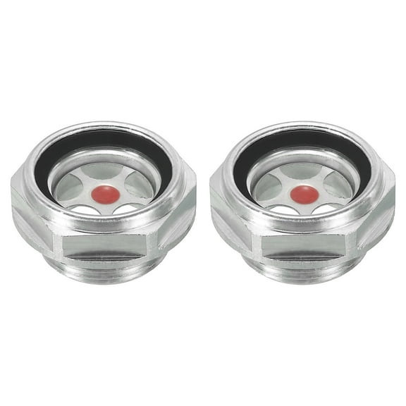 Uxcell Air Compressor Oil Sight Glass, 2 Pack M24*1.5 Aluminum Oil Liquid Level Gauge