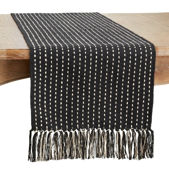 Saro Lifestyle Stitched Fringe Table Runner