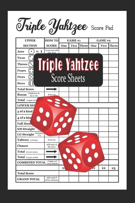 triple yahtzee score sheets triple yahtzee game score