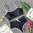 thumbnail image 1 of ITFABS Femmes 2PCS Ensemble de Sport, Frange Crop Slim Top Short Taille Haute Pantalon, 1 of 3