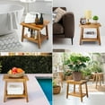 thumbnail image 7 of Shower Stool Bench Chair Waterproof with Storage Shelf for Shaving Legs, Spa, Bath Seat, Inside Shower Bench for Adults Seniors Elderly, Outdoor Side Table, Patio, Pool, End Table (16 Inches), 7 of 7