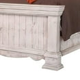 thumbnail image 4 of Benjara Belo King Bed, Pine Wood, Beige Upholstered Headboard, Distressed White, 4 of 5