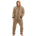 thumbnail image 3 of SWSMCLT Men's Long Sleeve Onesies Warm Thick Zipper Winter Onesie Pajamas Soft One Piece Polar Fleece Hooded Sleepwear Light Yellow Large, 3 of 4