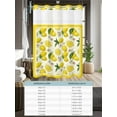 thumbnail image 6 of No Hook Cloth Fabric Shower Curtain with Snap in Liner, Yellow Summer Lemon Waterproof Shower Curtains Set with See Through Top Window, Summer Botanical Watercolor Bath Curtains Shower 48"x72", 6 of 6
