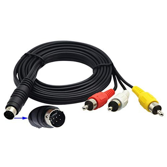 zdyCGTime 3 RCA Plug to 7 Pin Mini DIN Plug Extension Cable S-Video 7 Pin DIN Male to 3 RCA Male RGB Composite Video