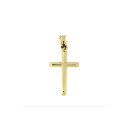 Beauniq - 10k Yellow Gold or White Gold Cross Pendant Necklace ...