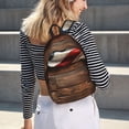 thumbnail image 5 of Disketp Rustic American Flag Wood print Canvas Backpack Lightweight Travel Daypack Student Rucksack Laptop Backpack-Small, 5 of 5