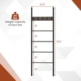 thumbnail image 3 of Gymax 5-Tier Ladder Shelf Wall Leaning Blanket Ladder w/5 Removable Hooks Rustic Brown, 3 of 10