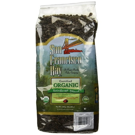 San Francisco Bay 100% Organic Coffee Rainforest Blend Whole Bean 3 Lbs