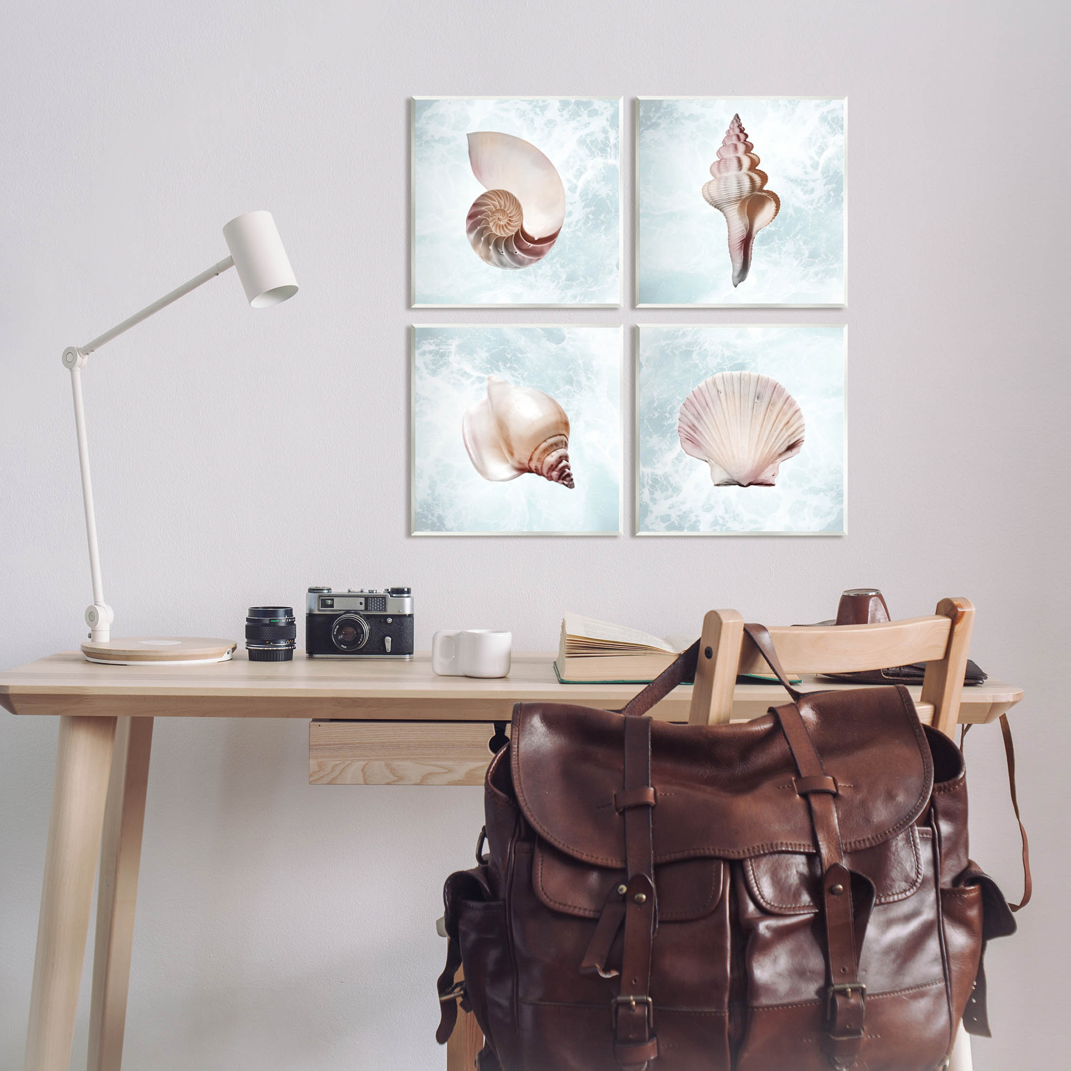 Stupell Industries Underwater Sea Life Shells Graphic Art Unframed Art Print Wall Art, Set of 4, Design by Marcus Prime