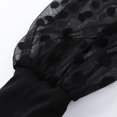 thumbnail image 3 of Arlun,Elegant Lace Splicing Long Sleeve Shirts for Women Trendy Plain Dotst Printed Sheer Puff Sleeve Fall Thin Tshirts Women's Elastic Slim Fit Soft Comfy Tops Black XL, 3 of 9
