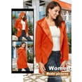 thumbnail image 6 of QAFOPEH Women Hooded Button Long Sleeve Pocket Tulip Hem Solid Color Outwear, 6 of 6