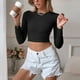 thumbnail image 1 of Jersey de punto ajustado, camisa de punto para mujer, Top corto de punto ajustado largo, camisa de punto de manga larga para mujer, hecha a medida para la perfección, 1 of 6