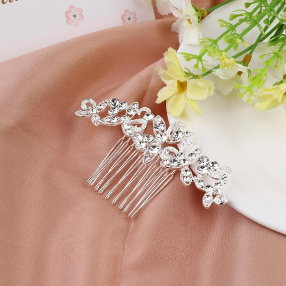 OATIPHO Bridal Hair Comb White with Rhinestone Details for Wedding and Evening Hairstyles