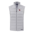 thumbnail image 2 of Men's Cutter & Buck Gray Ole Miss Rebels Evoke Hybrid Eco Softshell Recycled Full-Zip Vest, 2 of 3